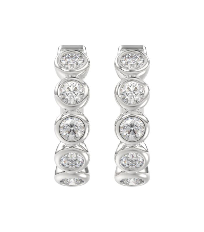 14K WHITE GOLD 1.00CT ROUND DIAMOND LADIES EARRINGS