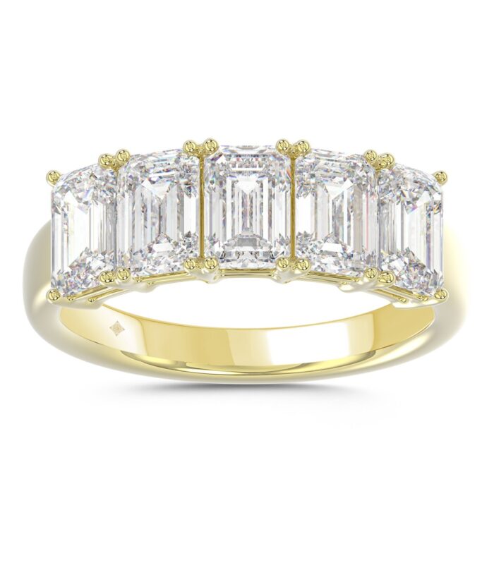 14K YELLOW GOLD 2.00CT EMERALD DIAMOND LADIES BAND