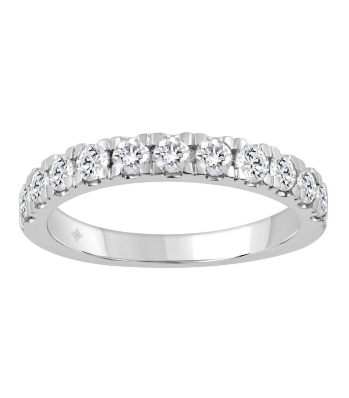 14K WHITE GOLD 3/4CT ROUND DIAMOND LADIES BAND