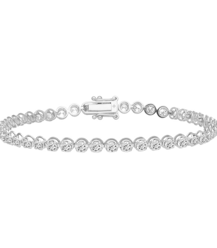 10K WHITE GOLD 3.00CT ROUND DIAMOND LADIES BRACELET
