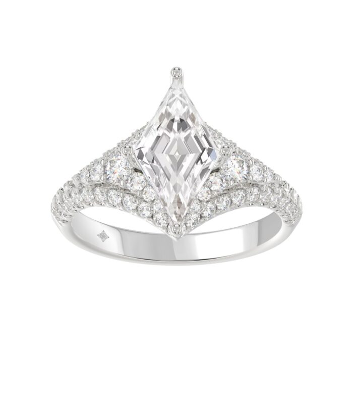 14K WHITE GOLD 3 3/4CT ROUND/PRINCESS DIAMOND LADIES RING