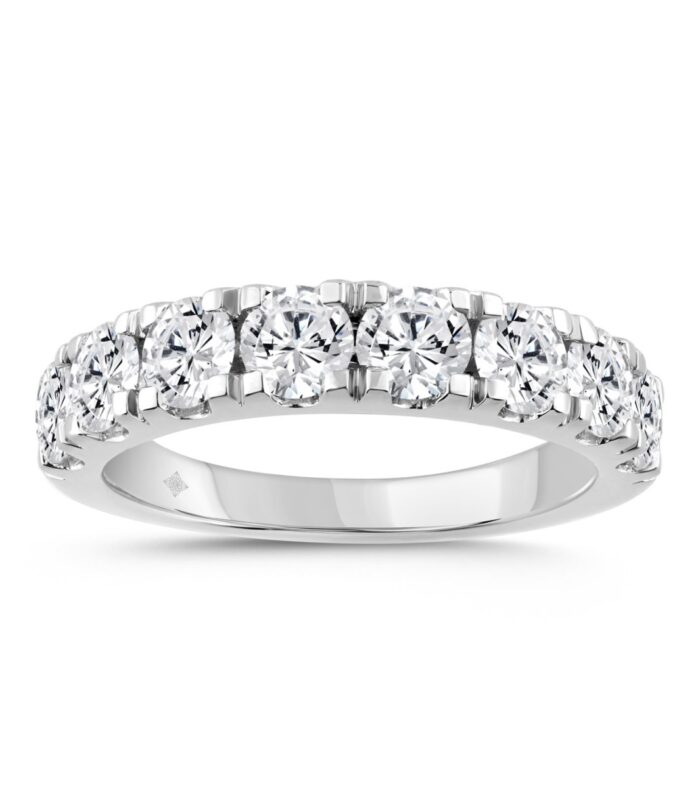 14K WHITE GOLD GOLD 2.00CT ROUND DIAMOND LADIES BAND