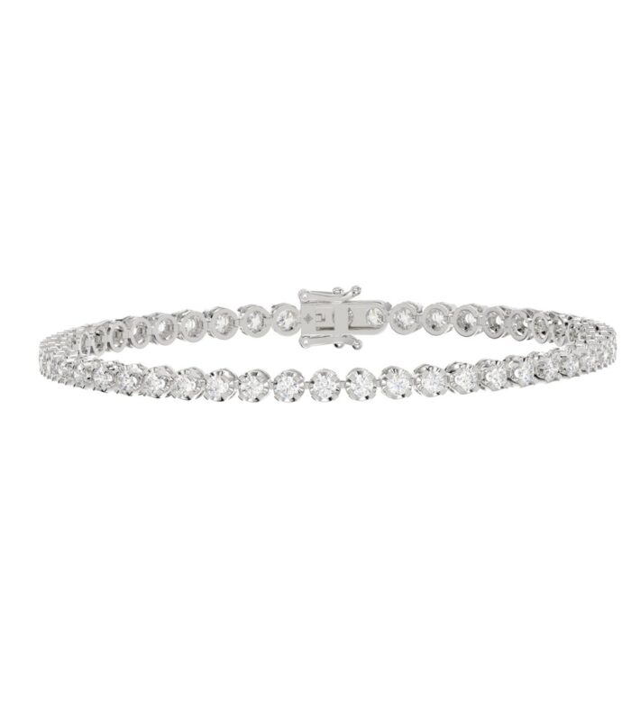 10K WHITE GOLD 4.00CT ROUND DIAMOND LADIES BRACELET